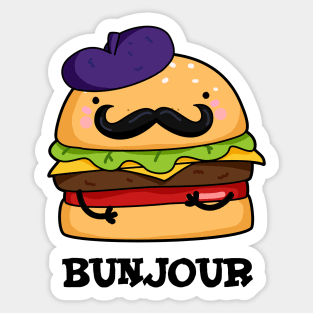 Bunjour Cute French Burger Bun PUn Sticker